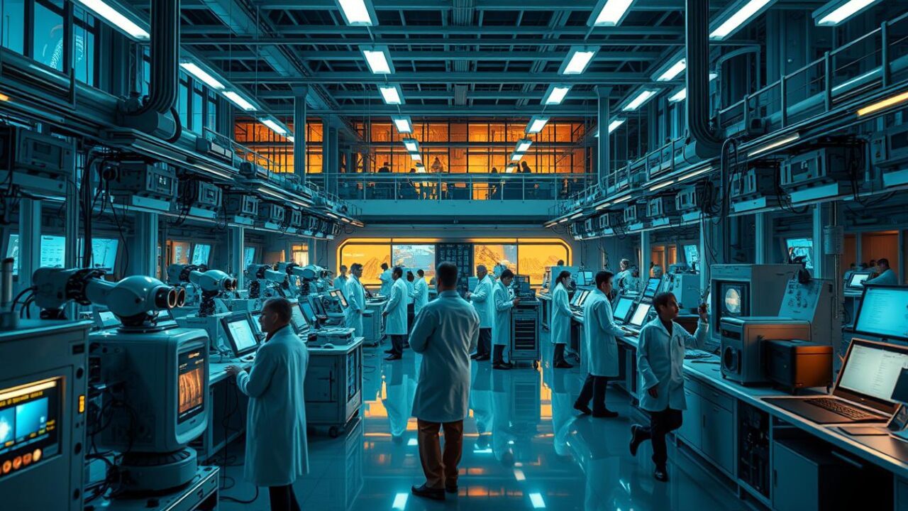 Robotic labs + better AI algorithms + agents to help with ideat