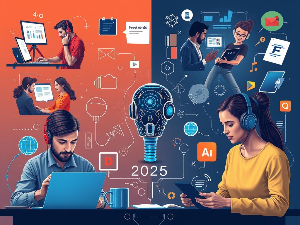 Creative professionals using AI tools for content creation Creative professionals using AI tools for content creation