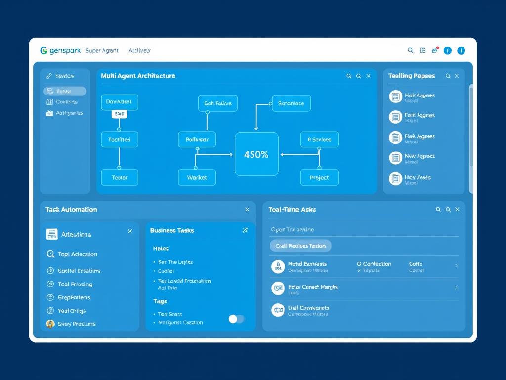 Genspark Super Agent interface demonstrating its multi-agent architecture and task automation capabilities Genspark Super Agent interface demonstrating its multi-agent architecture and task automation capabilities