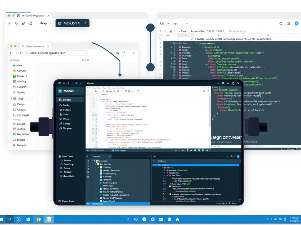 Manus AI interface demonstrating its ability to coordinate multiple tools and data sources Manus AI interface demonstrating its ability to coordinate multiple tools and data sources