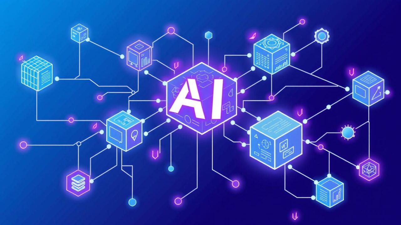 Visual representation of AI SuperAgents showing multiple connected AI systems working together on complex tasks