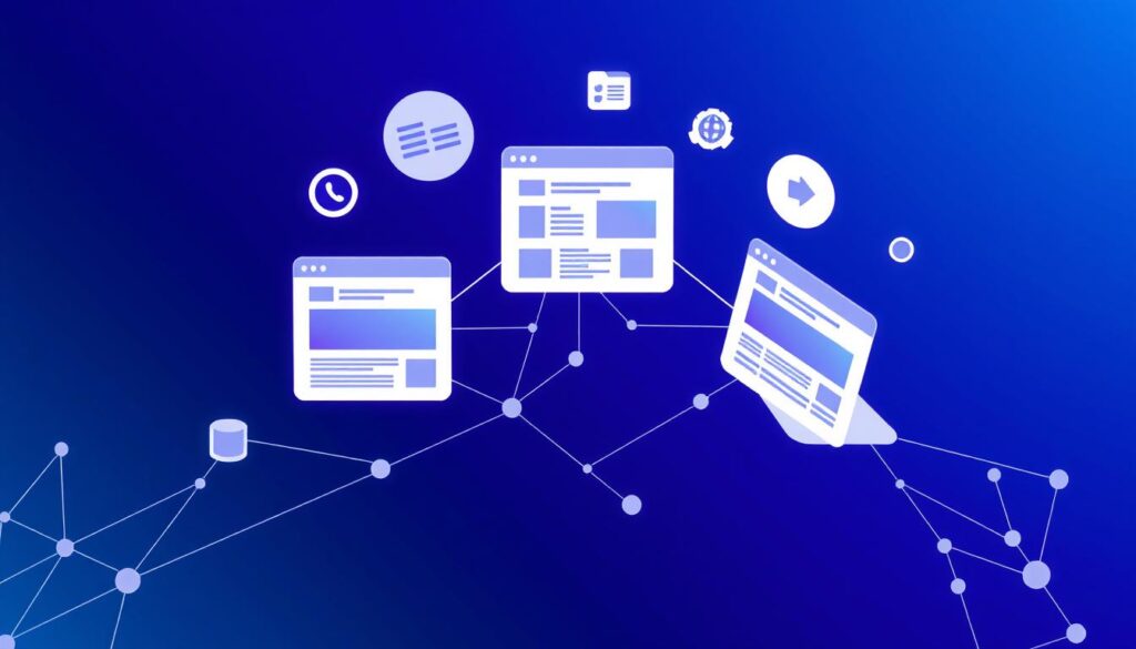 Conceptual illustration of websites being processed as AI training data Conceptual illustration of websites being processed as AI training data