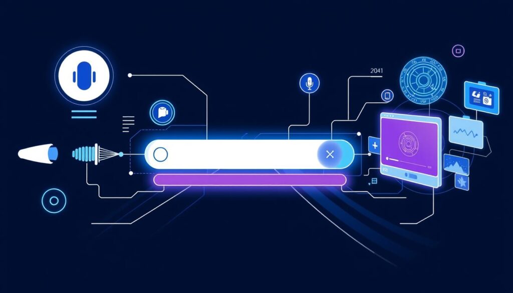 Futuristic visualization of AI search evolution showing multimodal search capabilities Futuristic visualization of AI search evolution showing multimodal search capabilities