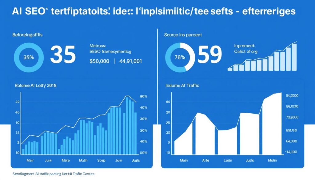 Graph showing traffic improvements after implementing AI SEO strategies Graph showing traffic improvements after implementing AI SEO strategies