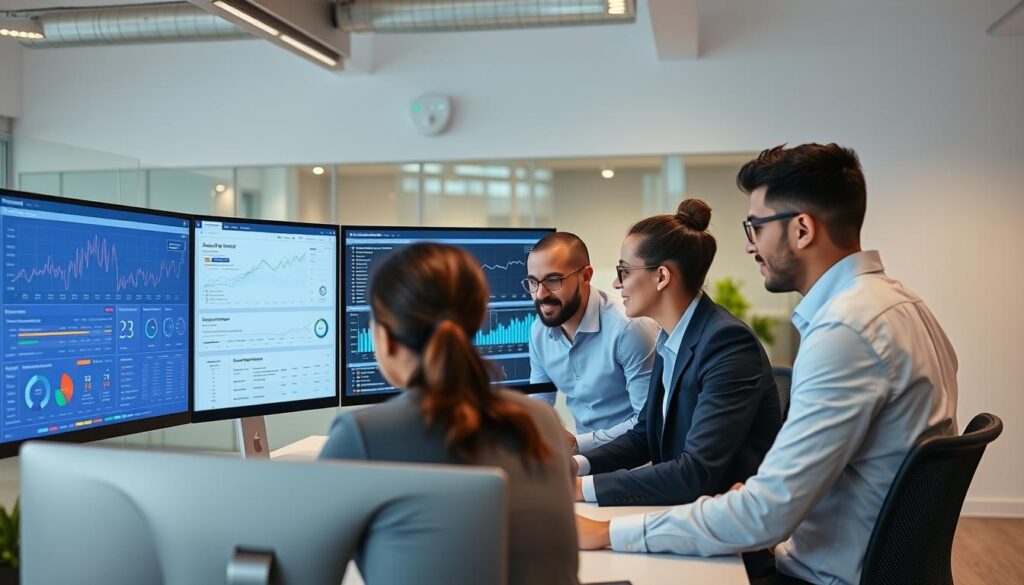 SEO agency professionals analyzing AI search data and developing new strategies SEO agency professionals analyzing AI search data and developing new strategies